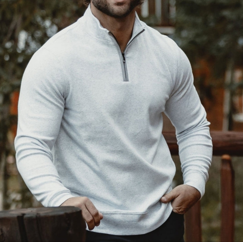 Normal Brand Puremeso Weekend Quarter Zip in Stone XXL Preppy Casual